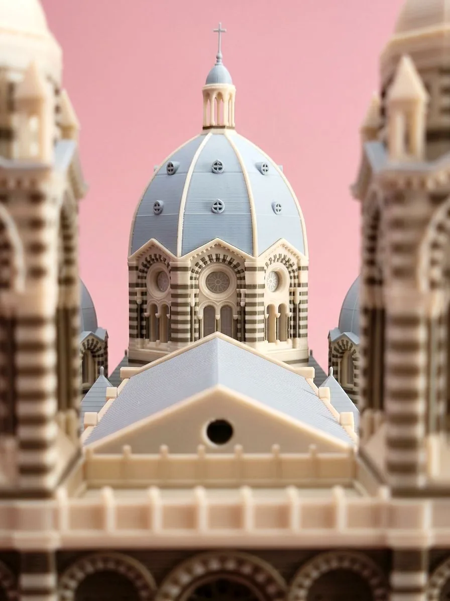 Detail of the 3D-printed model of the Cathédrale de la Major, view 04