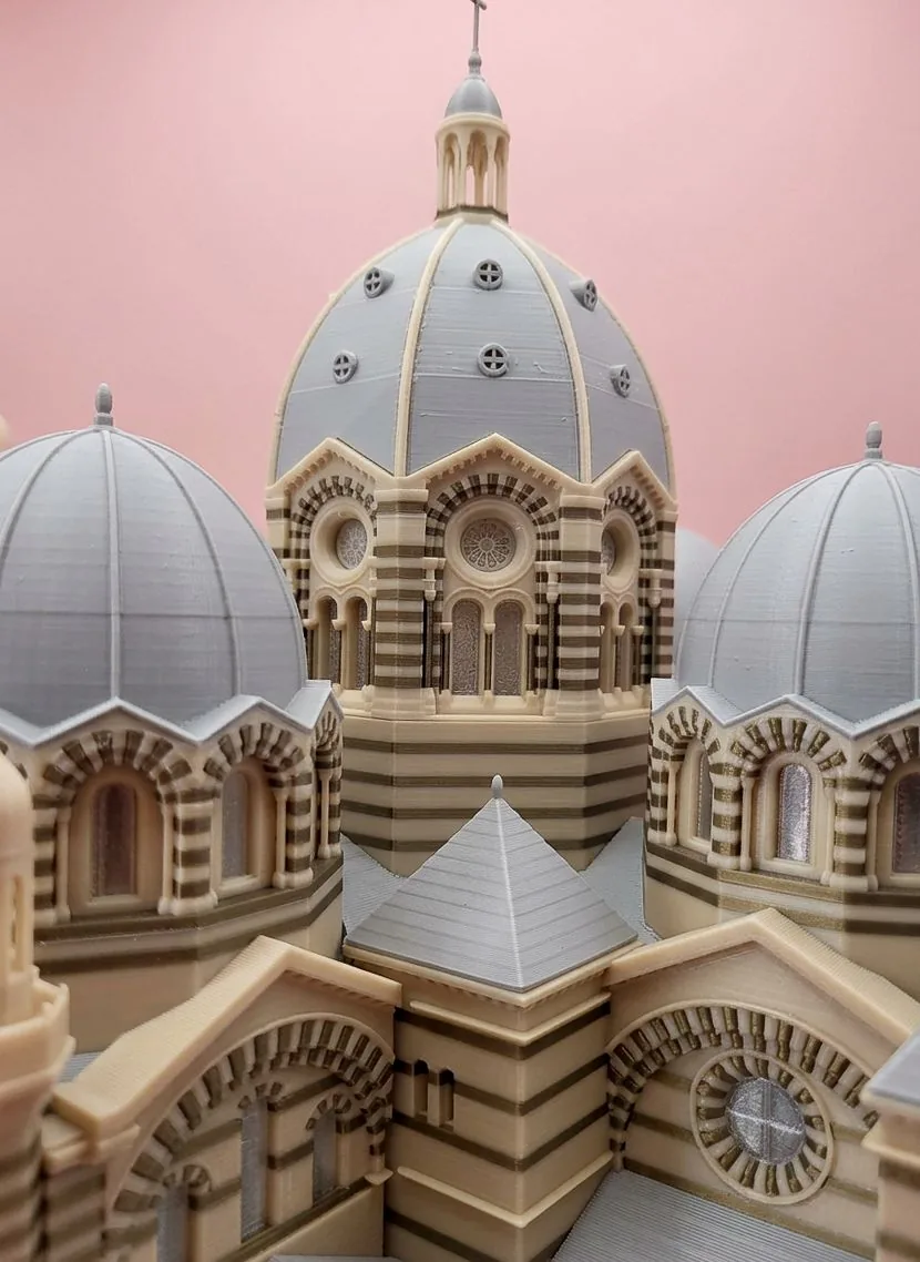 Detail of the 3D-printed model of the Cathédrale de la Major, view 05