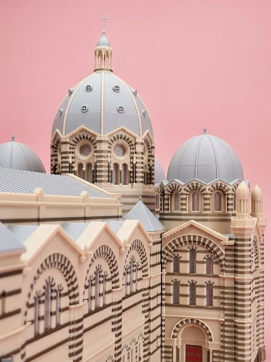 Detail of the 3D-printed model of the Cathédrale de la Major, view 09